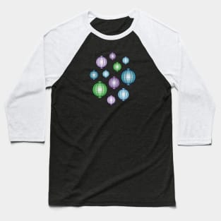 Lanterns | Mid Autumn Festival | Green Purple Blue | Black Baseball T-Shirt